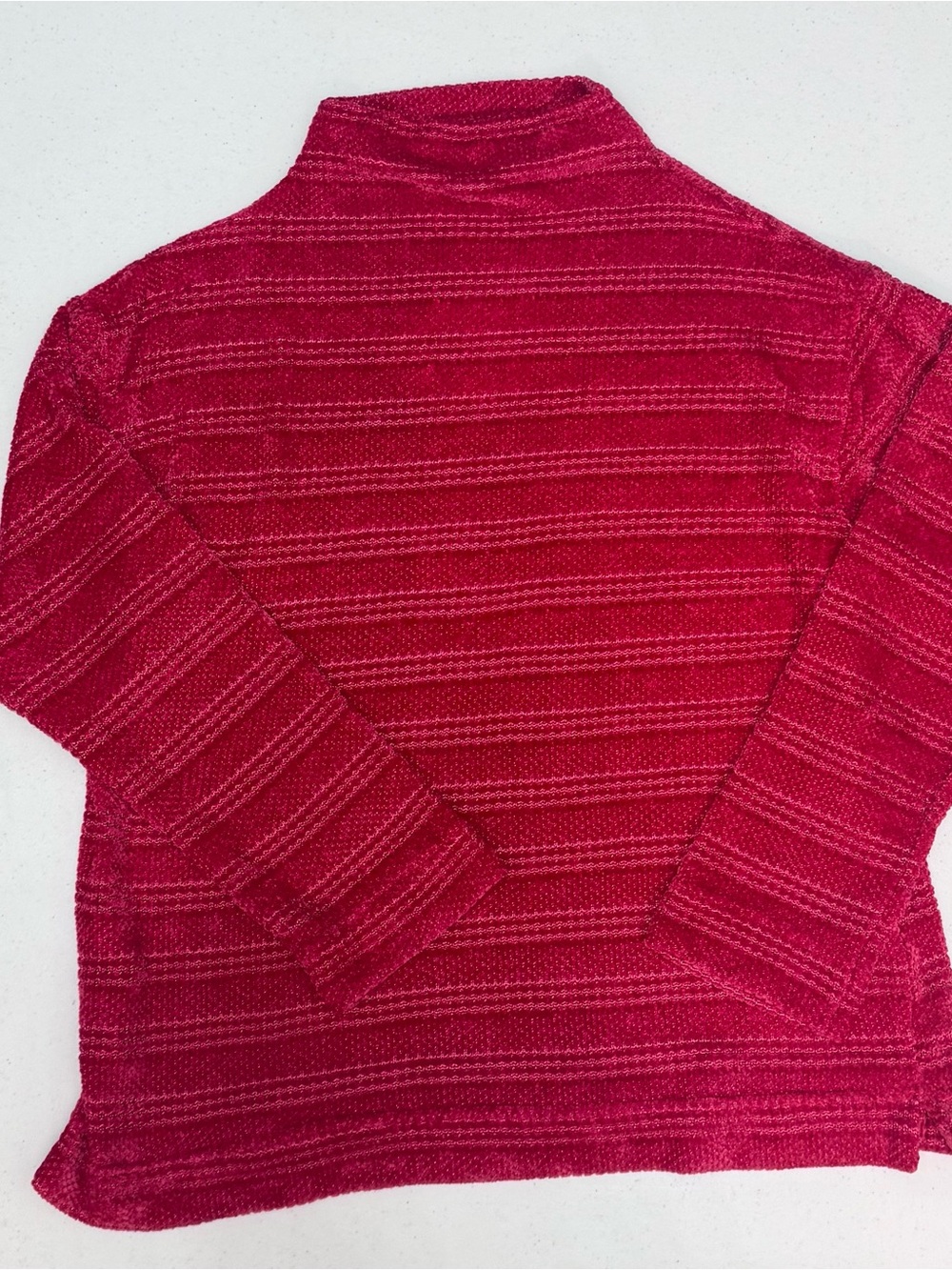 Rafaella Red Striped Mock Neck Sweater